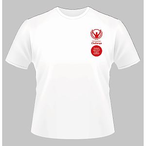 T-shirt verbeeten challenge wit