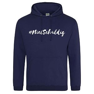 Hoodie heren #nietschuldig navy